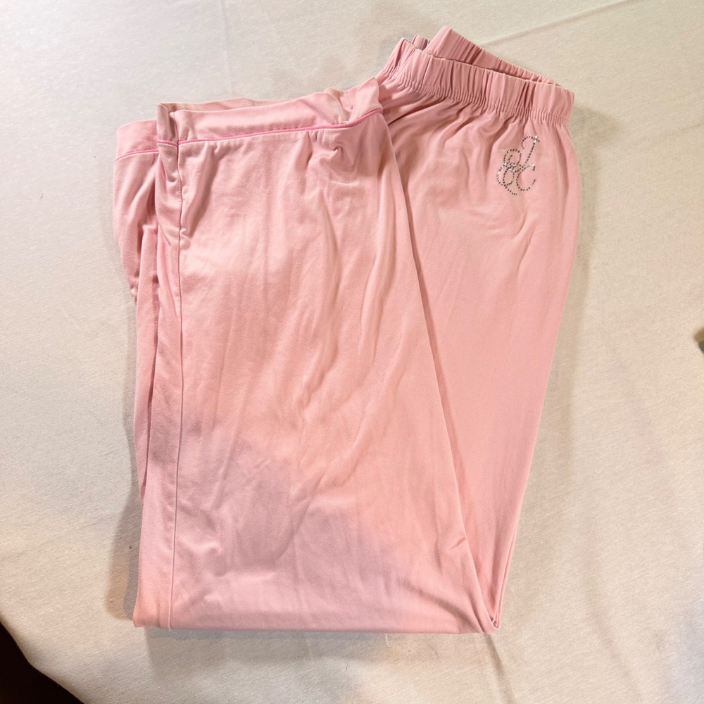 Juicy Couture S Pink‎ Bling Logo Luxury Ultra Soft Pajama Pant Comfy Loungewear